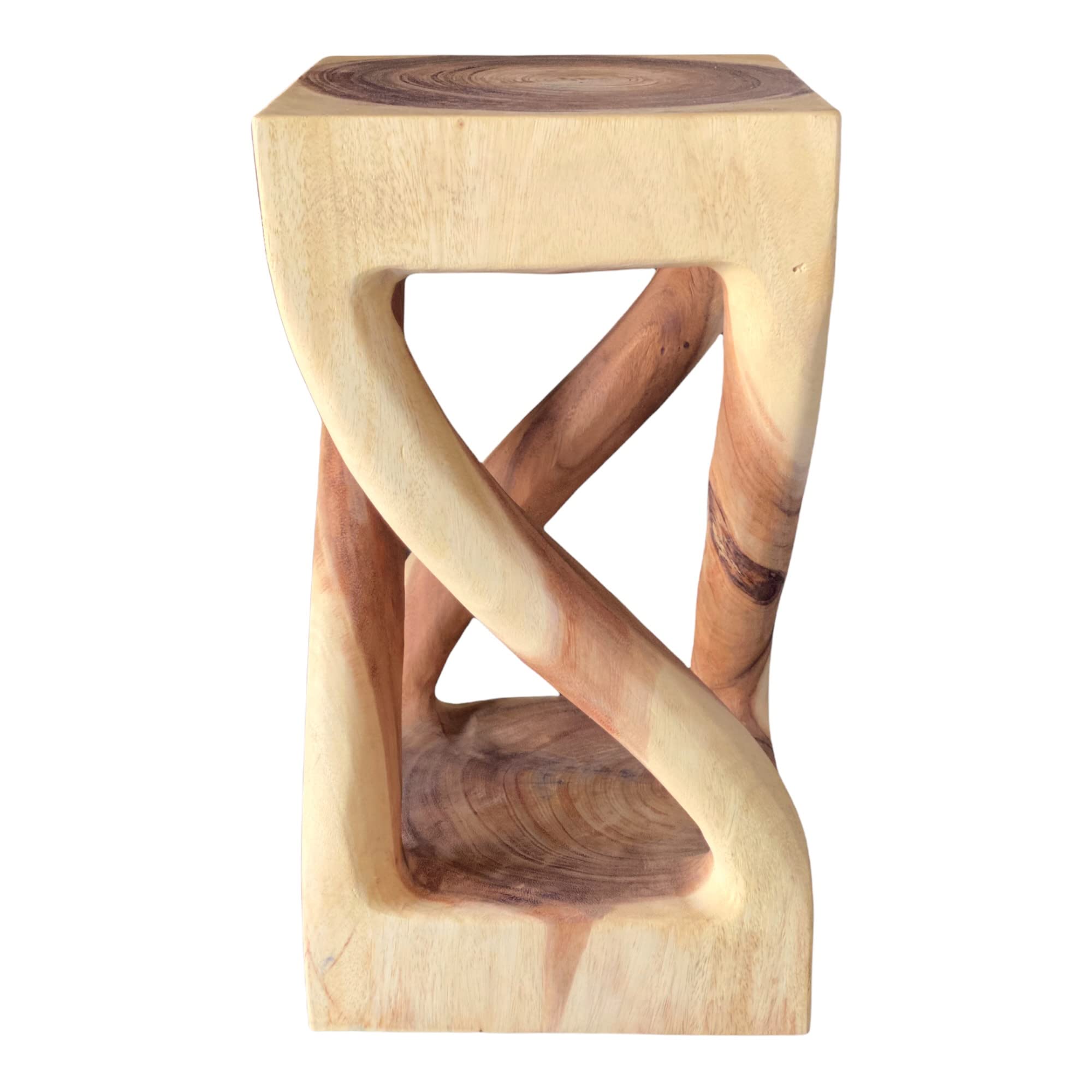 Table d'appoint en bois - table basse tabouret en bois - fait main - tourné en bois de suar massif clair - 50x28x28 cm
