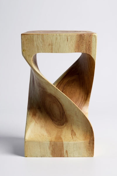 Tabouret en bois - table d'appoint, tabouret à fleurs, table de rangement - unique, fait main - tourné en bois massif de Saman - 50x28x28 cm