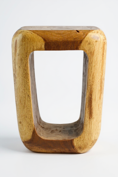 Wooden stool - side table coffee table - handmade stool made of solid suar wood - 50x30x40 cm