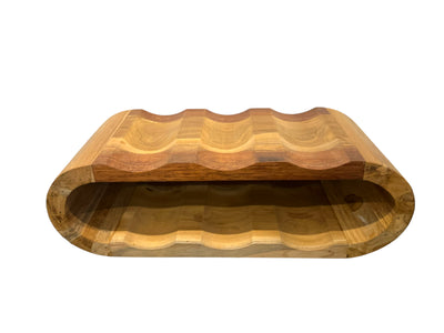 Akazienholz Weinregal - Flaschenhalter für 6 Flaschen - Robust - Natürliche Holzmaserung - 46x19x15 cm