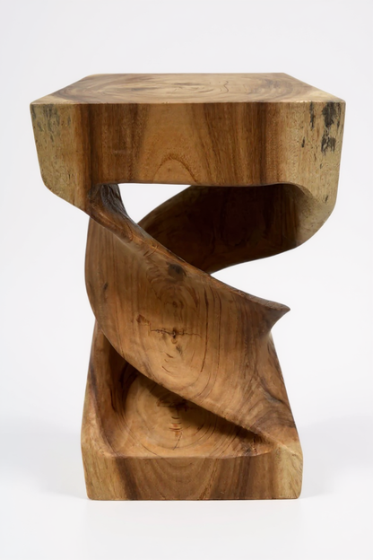 Table d'appoint en bois - table basse tabouret en bois - fait main - tourné en bois de suar massif - 50x28x28 cm