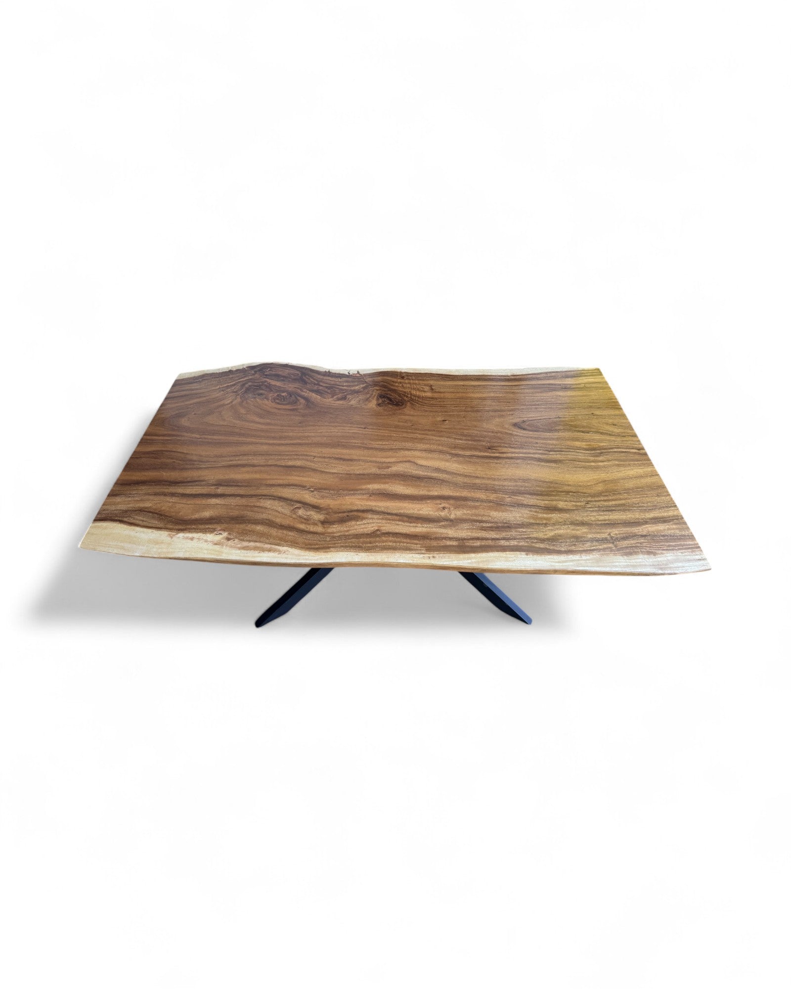 Massivholz Esstisch Natur Baumkante - Holz Tisch Massiv Suarholz Einzelstücke Tischplatte (200x115x6cm) - FaHome