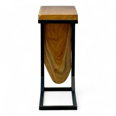 Multifunktionaler Beistelltisch - Couchtisch Ablagetisch - C-Frame – Teakholz - 50x40x20 cm - FaHome
