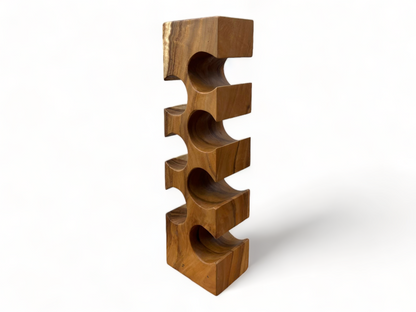Solid wine rack - kitchen living room decoration wine holder - handmade noble high-quality - square made of Suar wood - 50/70/100x19.5x14.5 cm