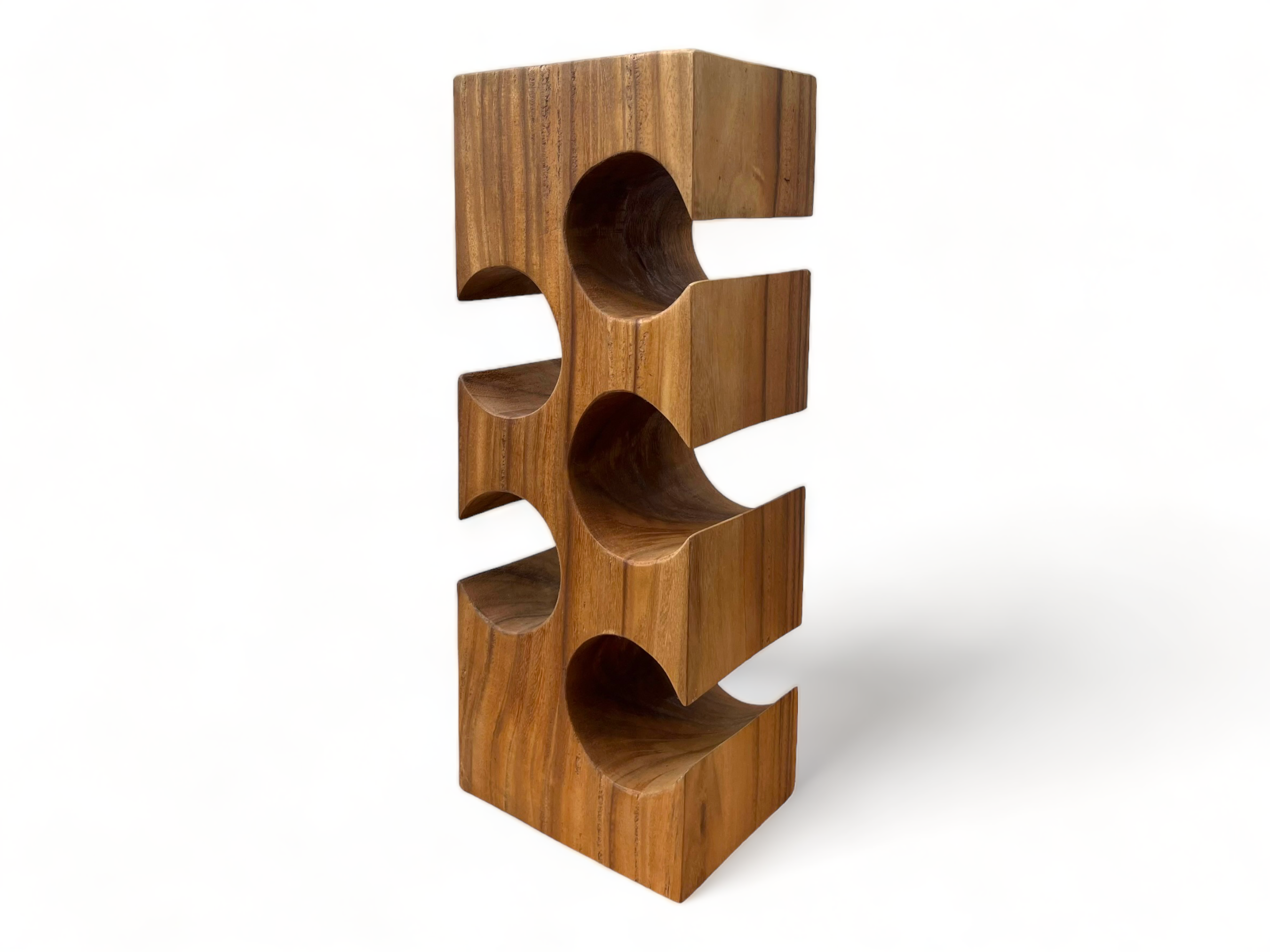 Solid wine rack - kitchen living room decoration wine holder - handmade noble high-quality - square made of Suar wood - 50/70/100x19.5x14.5 cm