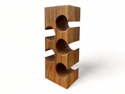 Solid wine rack - kitchen living room decoration wine holder - handmade noble high-quality - square made of Suar wood - 50/70/100x19.5x14.5 cm