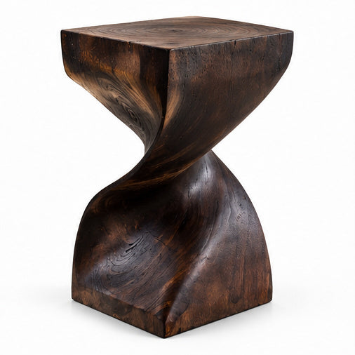 Tabouret en bois - Table d'appoint en bois noble - Tabouret en bois - Table d'appoint en bois fabriquée à la main - 50x28x28cm