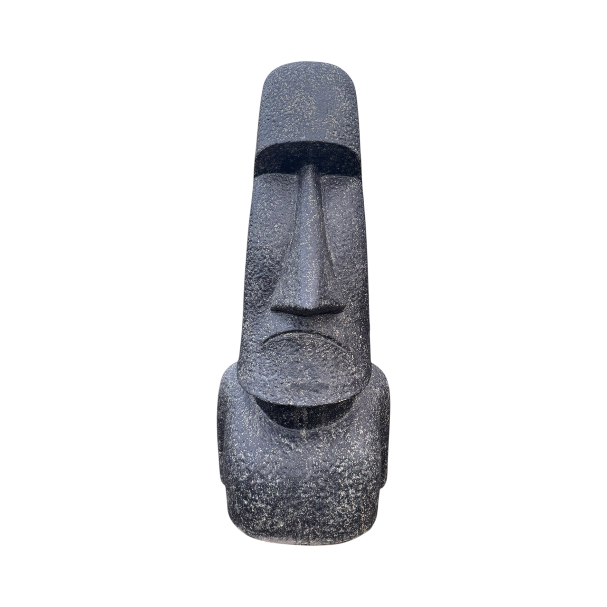 Moai Kopf Statue - Garten Deko Skulptur - Wetterfest - Rapa-Nui Osterinsel-Figur aus Glasfaserbeton Grau - 150x49x47 cm