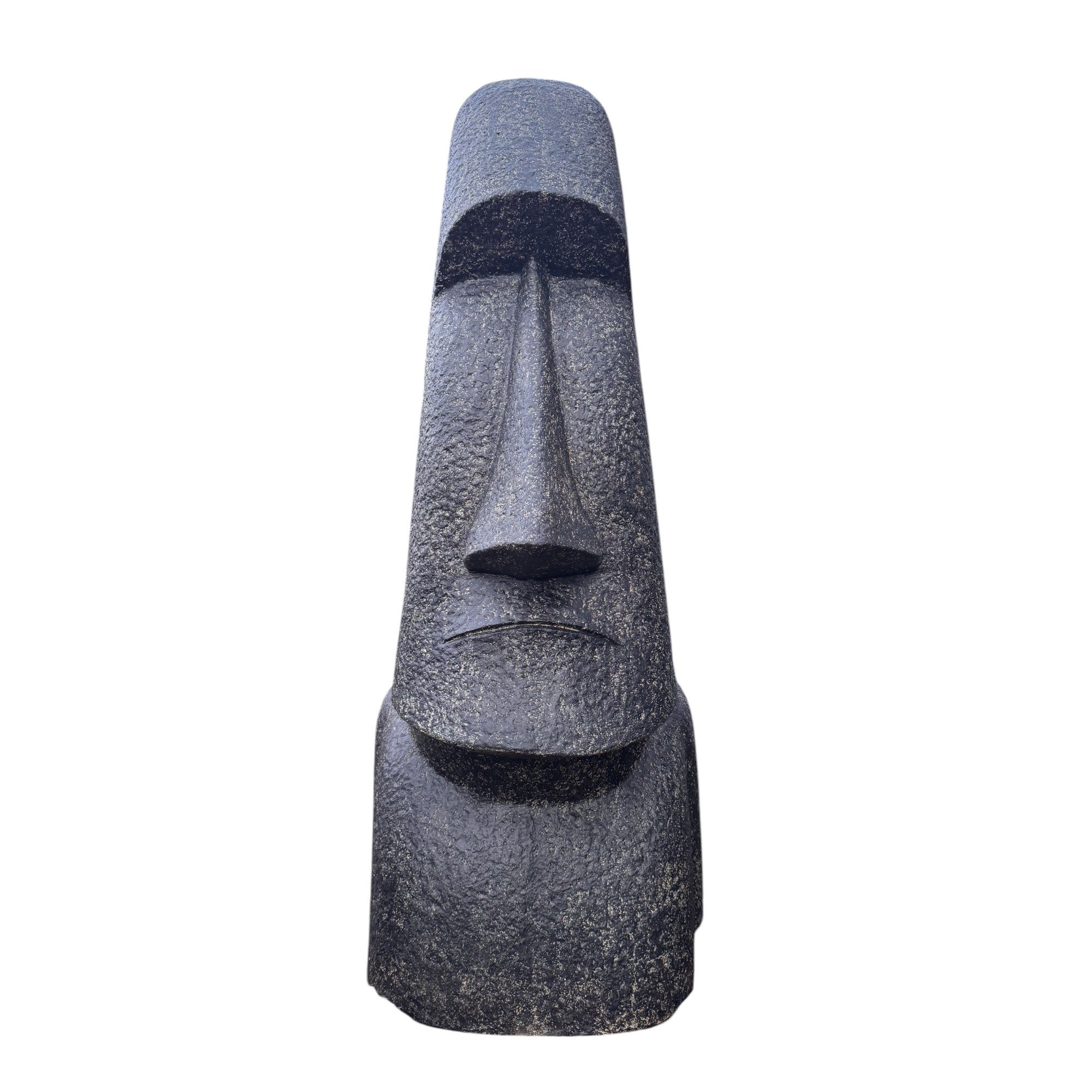 Moai Kopf Statue - Garten Deko Skulptur - Wetterfest - Rapa-Nui Osterinsel-Figur aus Glasfaserbeton Grau - 200x70x60 cm