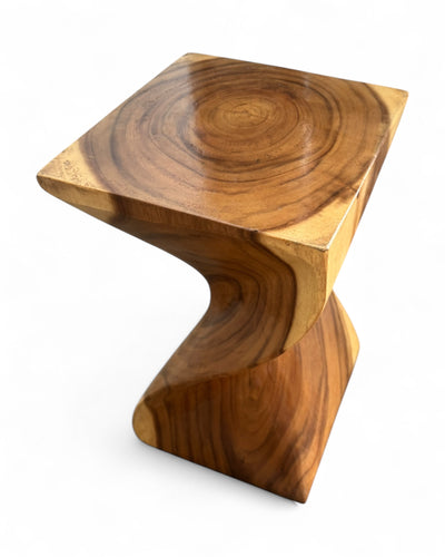 Tabouret en bois - Table d'appoint en bois noble - Tabouret en bois - Table d'appoint en bois fabriquée à la main - 50x28x28cm