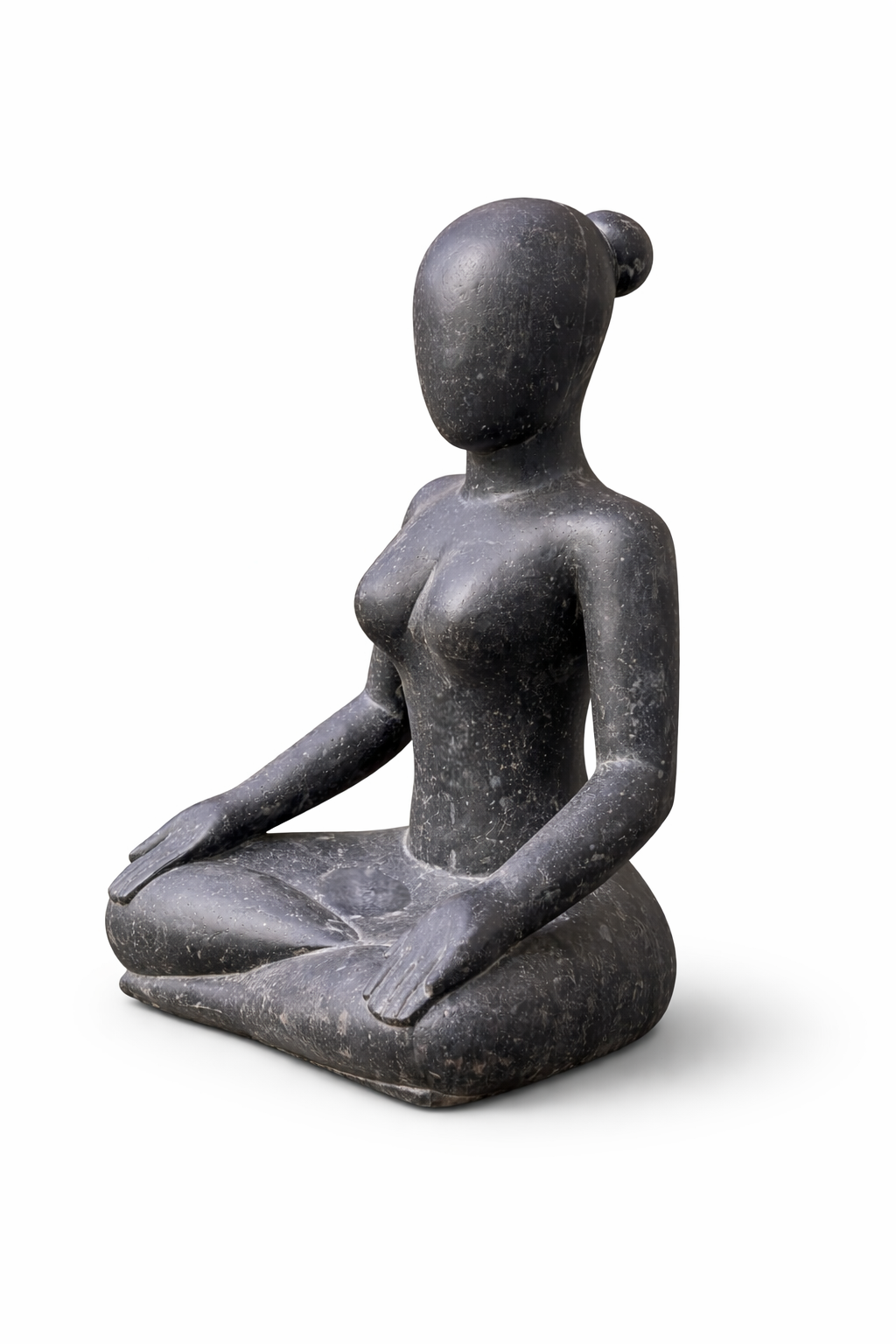 Kunststein Skulptur – Sitzende Yoga Figur – Modernes Design – Wetterfeste Steinoptik – in 3 Größen