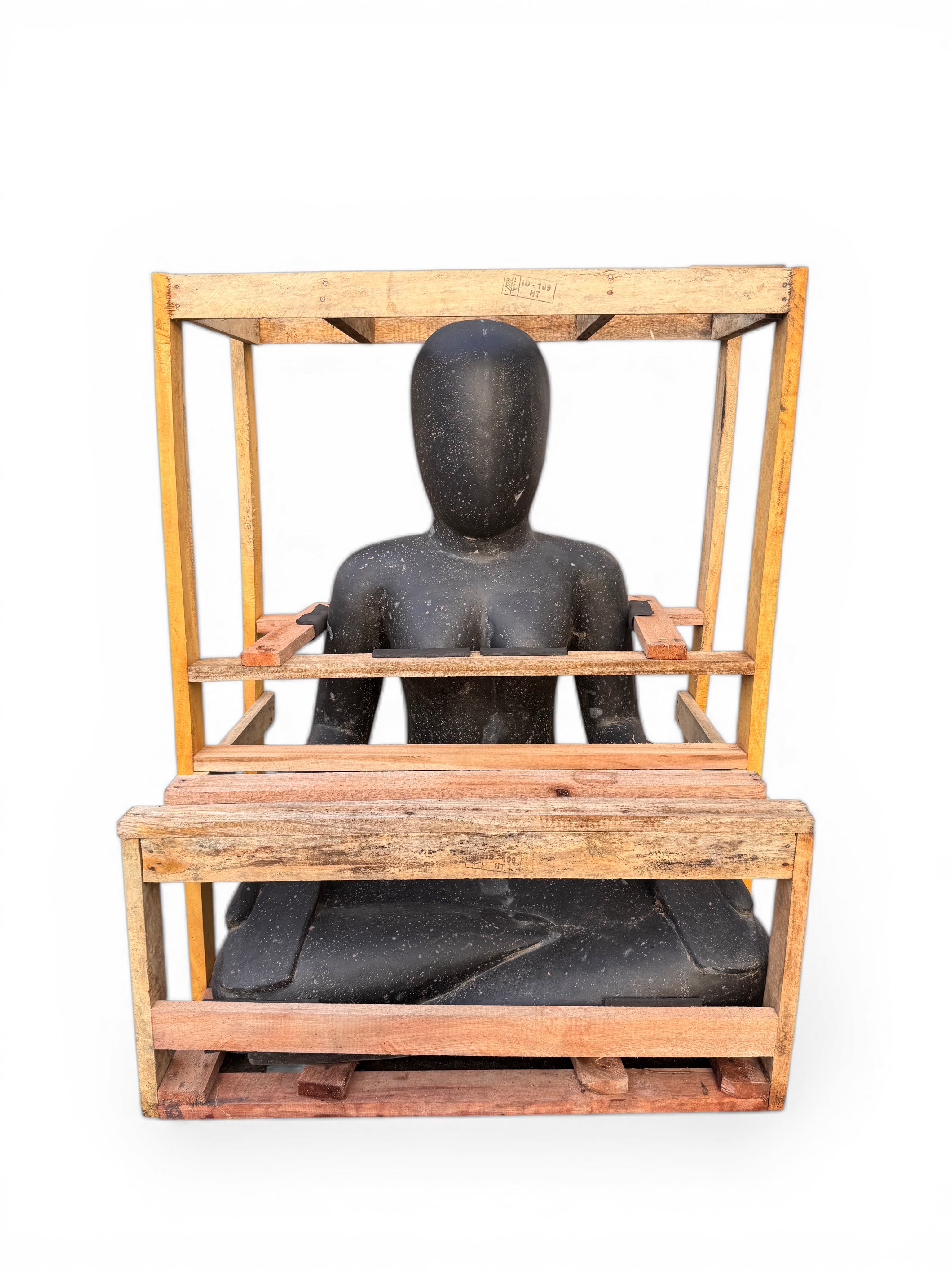 Kunststein Skulptur – Sitzende Yoga Figur – Modernes Design – Wetterfeste Steinoptik – in 3 Größen