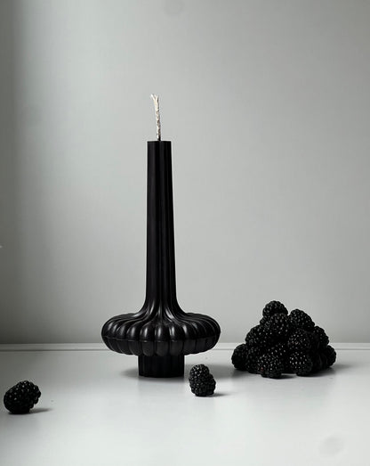 Bougie en cire d'abeille PARIS – Noire – Coulée à la main – Pour pièces à vivre et décoration – 2 tailles
