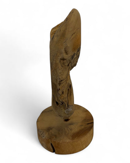 Einzelstück: Teakholz Deko-Ring auf Standfuß – Massives Naturholz Unikat für Wohnraum & Büro