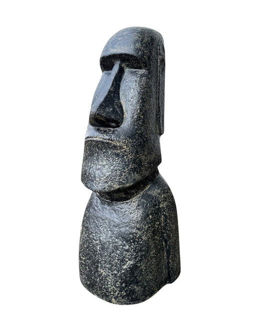 Moai sculpture approx. 120 cm Rapa Nui statue made of lava sand stone Easter Island figure garden decoration head gray