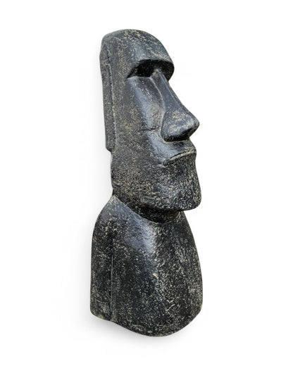 Moai sculpture approx. 120 cm Rapa Nui statue made of lava sand stone Easter Island figure garden decoration head gray