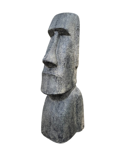 Moai Kopf Statue - Garten Deko Skulptur - Wetterfest - Rapa-Nui Osterinsel-Figur aus Lavasand Grau - 200x70x60 cm