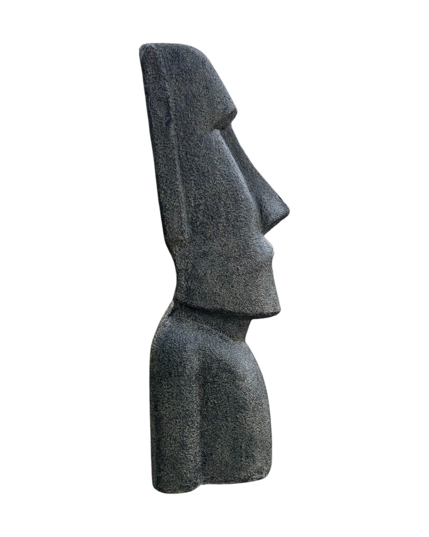 Moai Kopf Statue - Garten Deko Skulptur - Wetterfest - Rapa-Nui Osterinsel-Figur aus Lavasand Grau - 200x70x60 cm