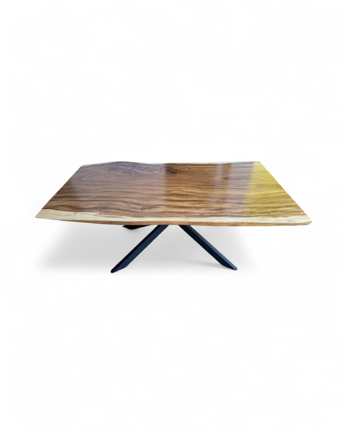 Massivholz Esstisch Natur Baumkante - Holz Tisch Massiv Suarholz Einzelstücke Tischplatte (200x115x6cm)
