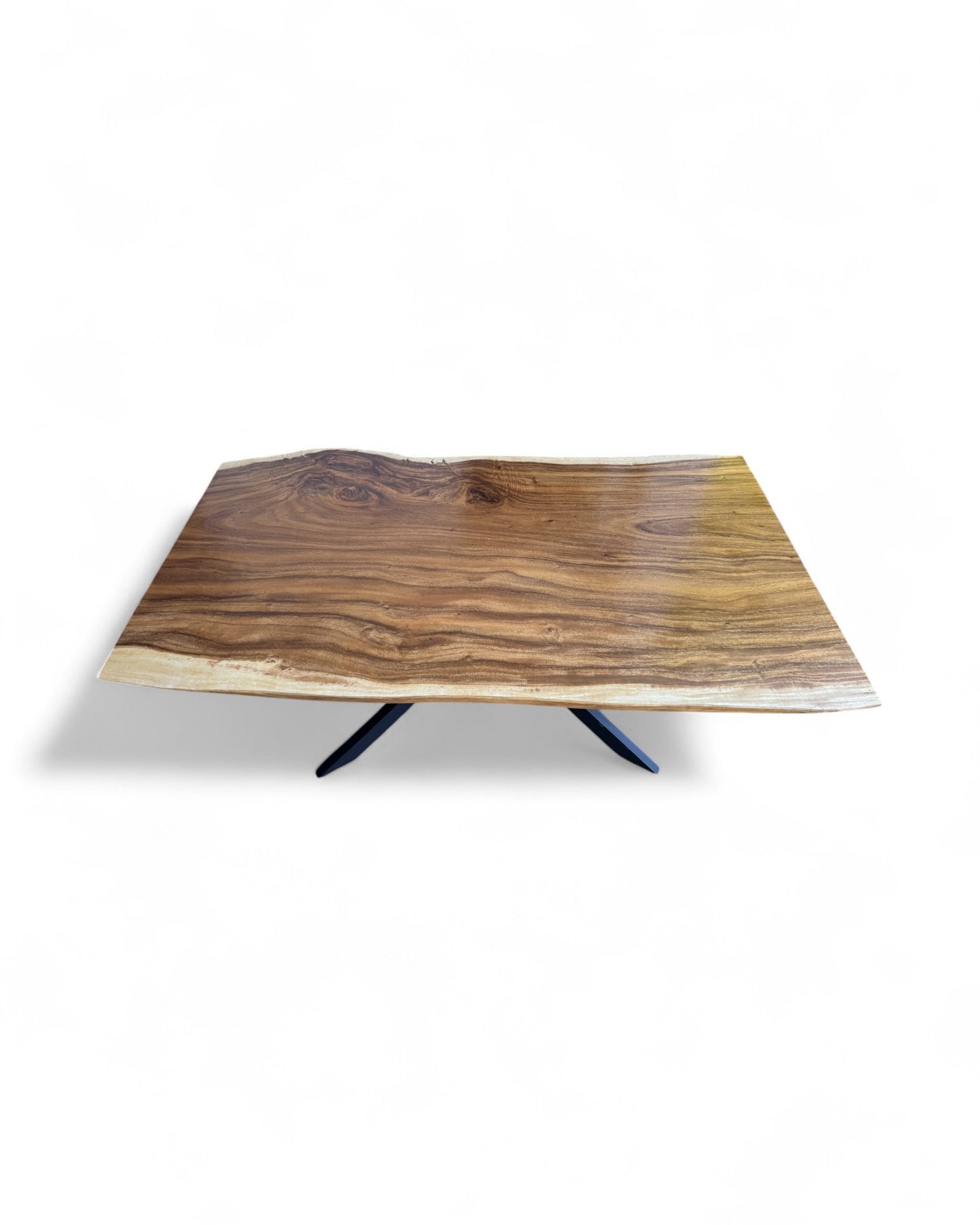 Massivholz Esstisch Natur Baumkante - Holz Tisch Massiv Suarholz Einzelstücke Tischplatte (200x115x6cm)
