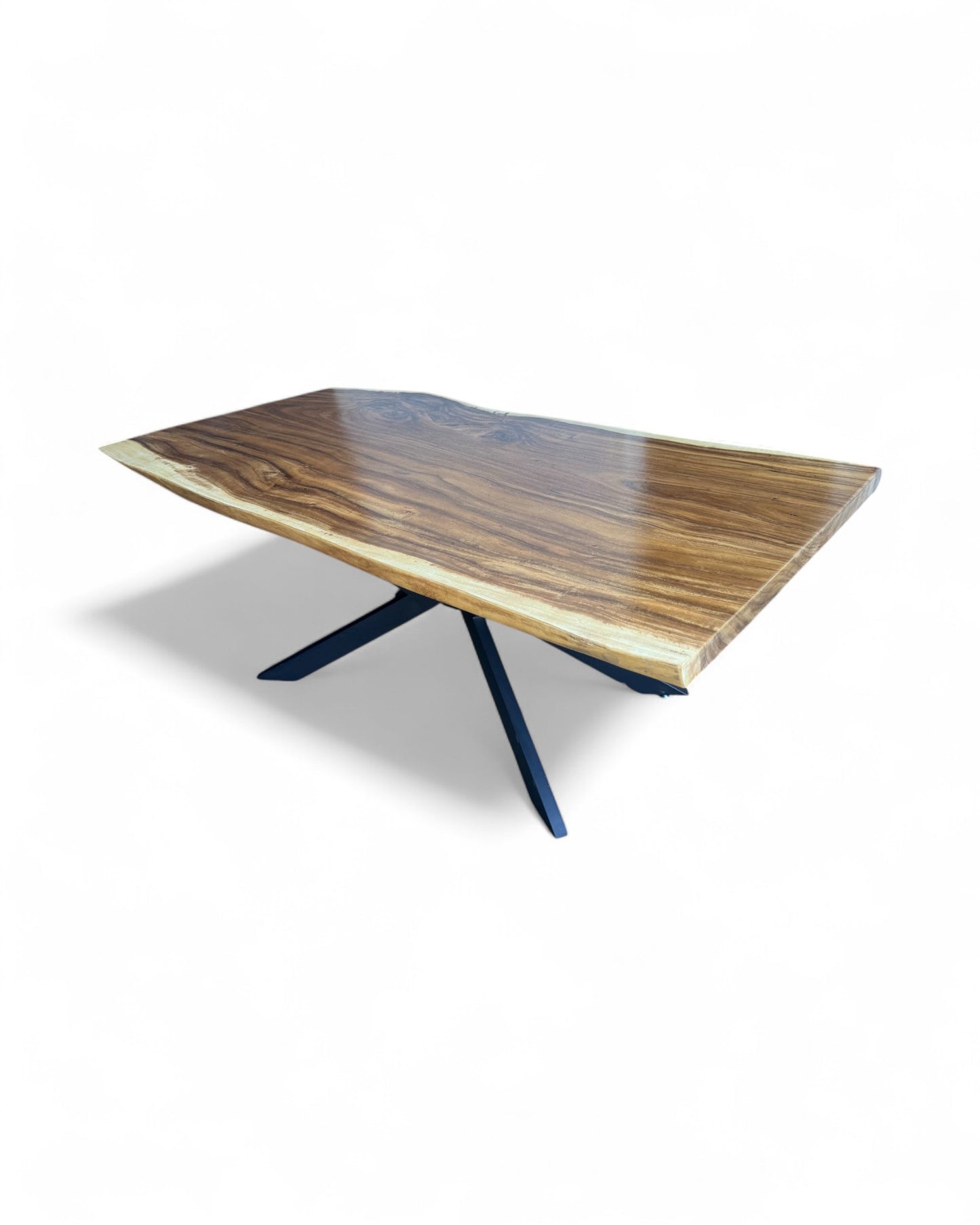Massivholz Esstisch Natur Baumkante - Holz Tisch Massiv Suarholz Einzelstücke Tischplatte (200x115x6cm)