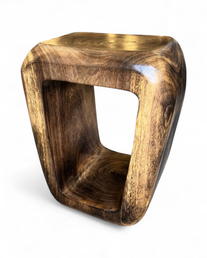 Holzhocker - Beistelltisch Couchtisch - Handgefertigter Flambierter Hocker aus massivem Suarholz- 50x30x40 cm (Kopie)