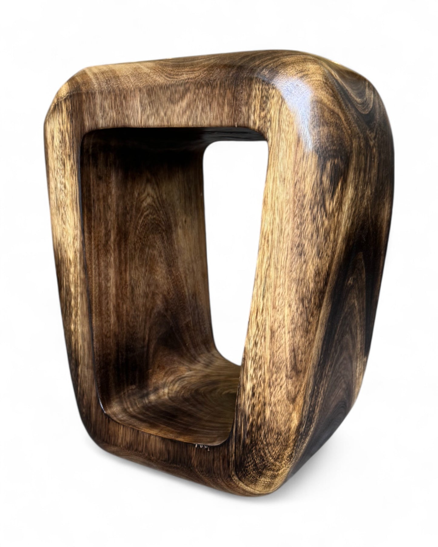Holzhocker - Beistelltisch Couchtisch - Handgefertigter Flambierter Hocker aus massivem Suarholz- 50x30x40 cm (Kopie)