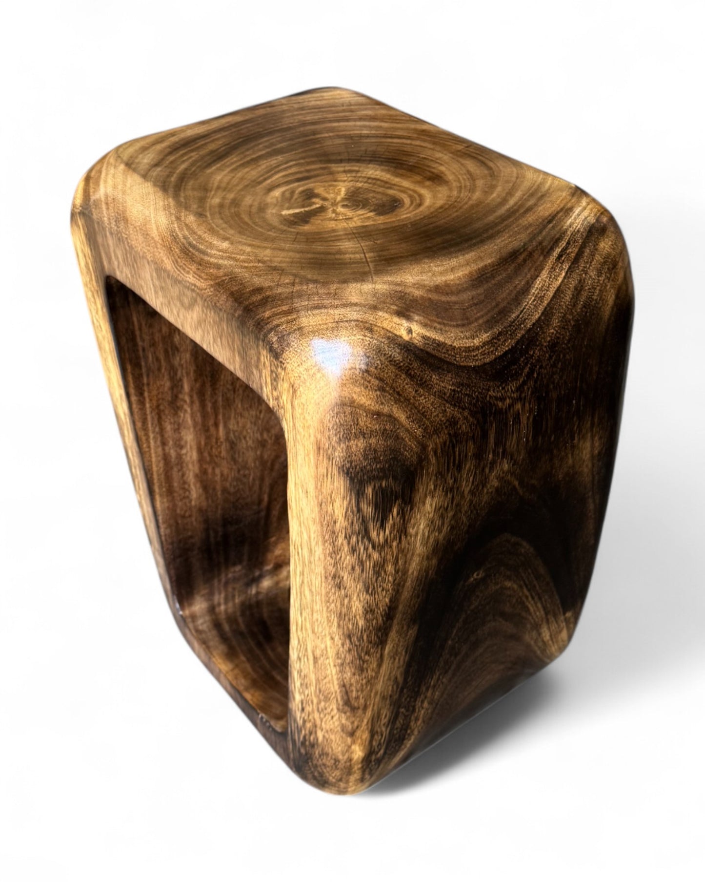Holzhocker - Beistelltisch Couchtisch - Handgefertigter Flambierter Hocker aus massivem Suarholz- 50x30x40 cm (Kopie)