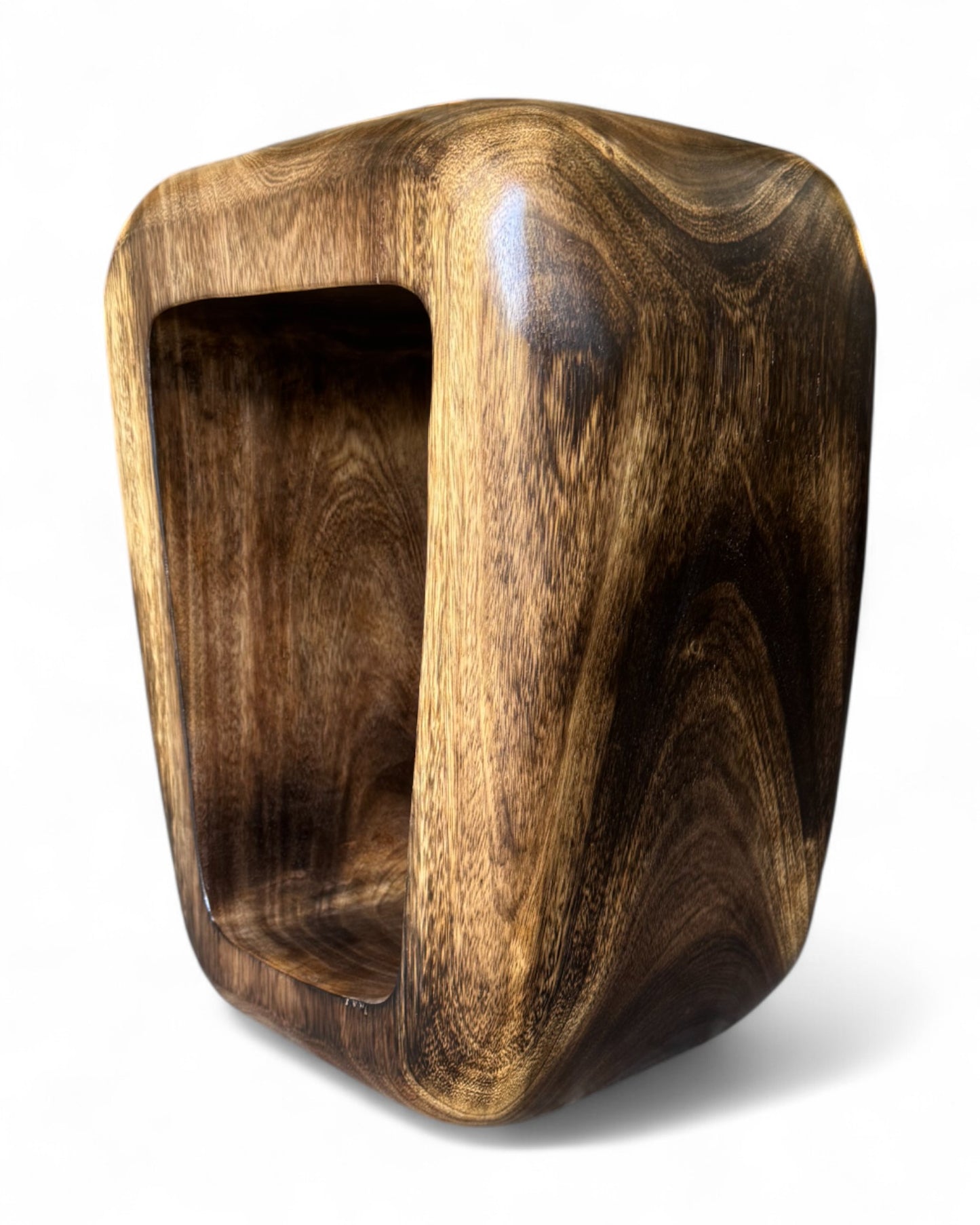 Holzhocker - Beistelltisch Couchtisch - Handgefertigter Flambierter Hocker aus massivem Suarholz- 50x30x40 cm (Kopie)