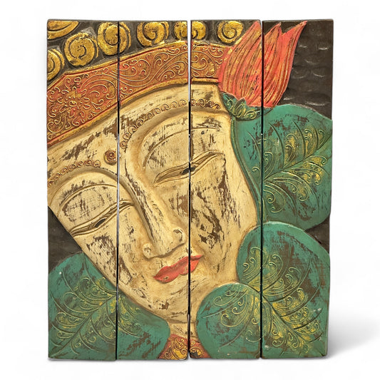 Einzelstück: Handgeschnitztes Wandbild aus Holz