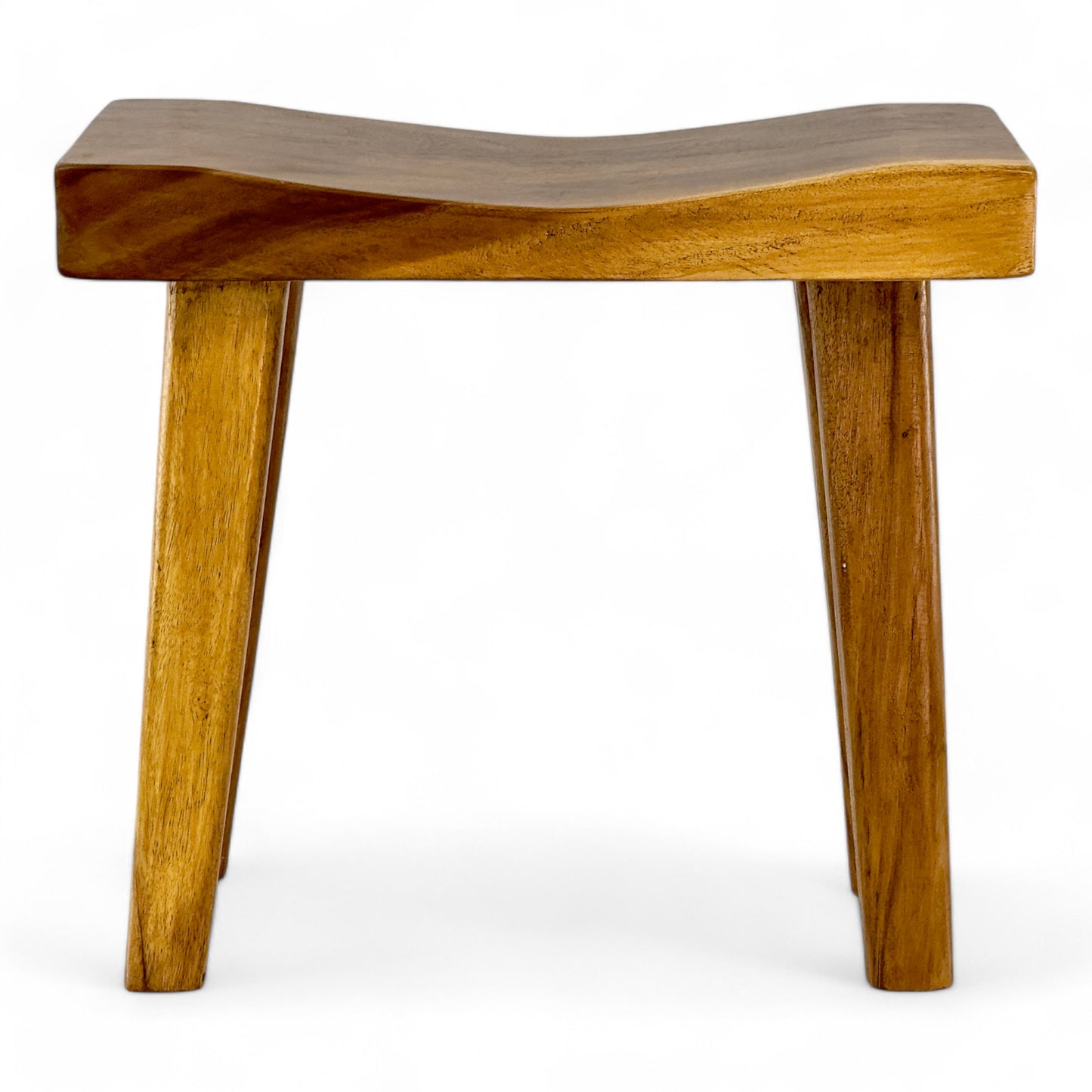Einzelstück: Sitzhocker aus Teakholz mit Ergonomischer Sitzfläche