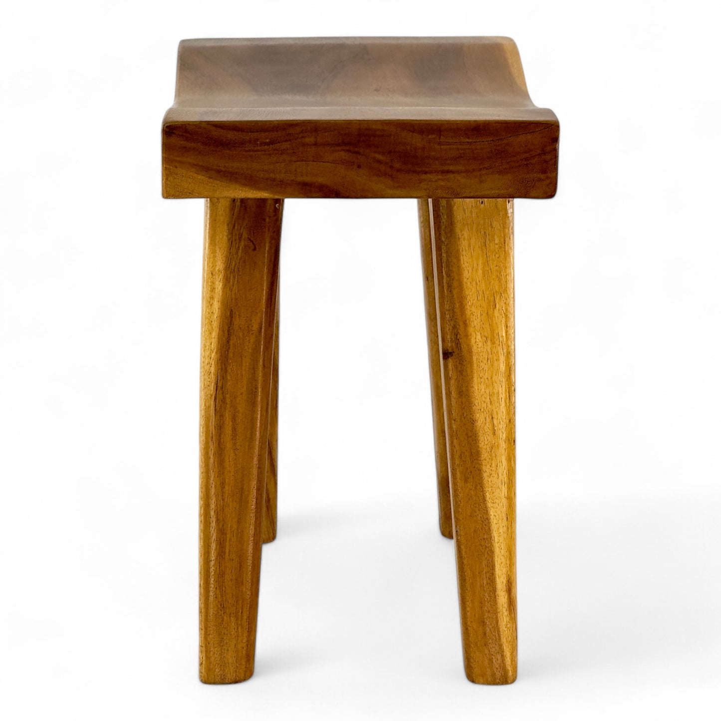 Einzelstück: Sitzhocker aus Teakholz mit Ergonomischer Sitzfläche