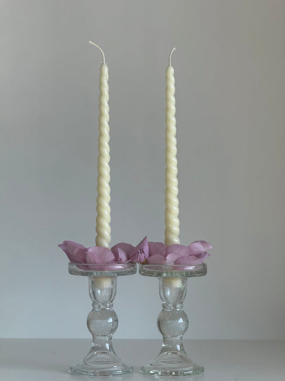 Bougie en cire d'abeille ROM – Promo – Coulée à la main – Pour salons et décoration – Lot de 2