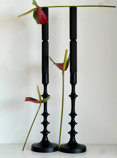 Bougie en cire d'abeille ATHÈNES – Noire – Coulée à la main – Pour salons et décoration – Lot de 2 ou 4