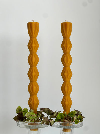 Bienenwachskerze MADRID – Original Bienenwachs – Handgegossen – Für Wohnräume & Dekoration – 2x oder 4x Set