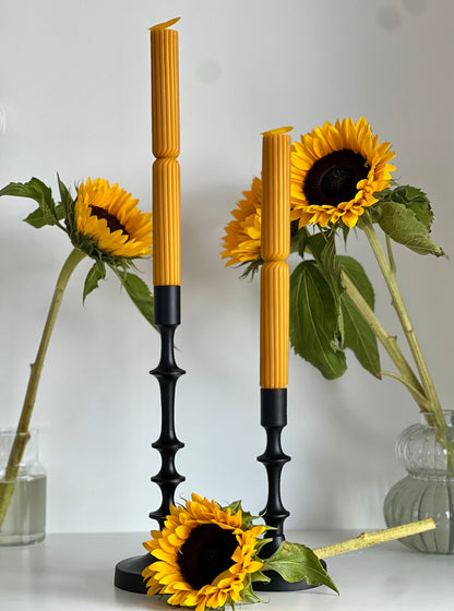Bougie en cire d'abeille ATHÈNES – Cire d'abeille originale – Coulée à la main – Pour les pièces à vivre et la décoration – Lot de 2 ou 4