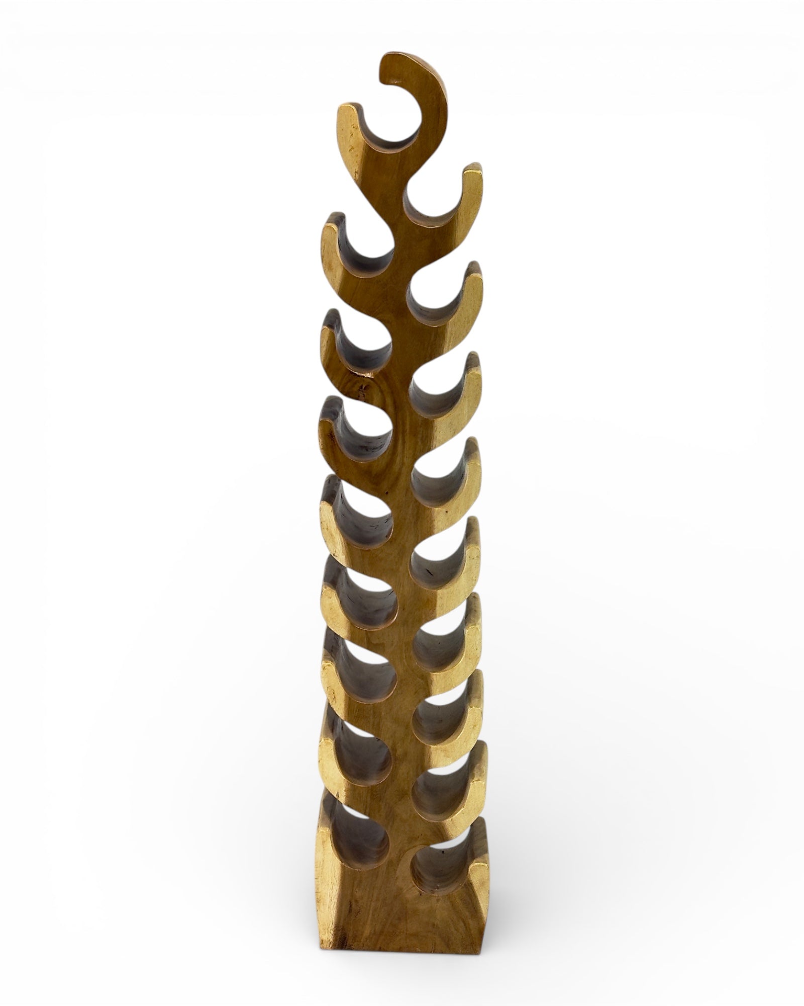 Weinregal Massiv XXL – Weinhalter Flaschenhalter - Handgefertigt Edel Hochwertig – Aus Teakholz für 18 Flaschen – 150x30x18 cm