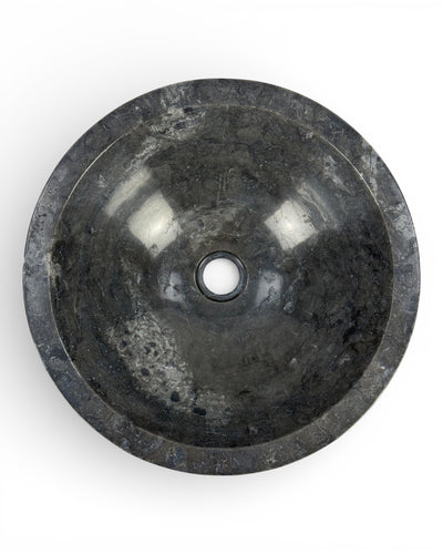 Einzelstück: Rundes Aufsatzwaschbecken im Marmordesign - 45 × 45 × 14,5 cm