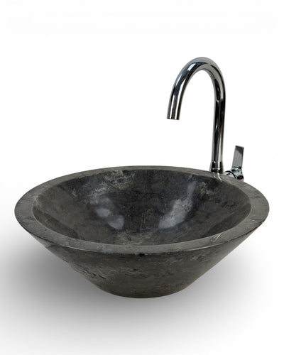 Einzelstück: Rundes Aufsatzwaschbecken im Marmordesign - 45 × 45 × 14,5 cm