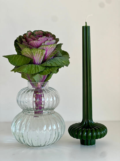 Bougie en cire d’abeille PARIS – Verte – Coulée à la main – Pour pièces à vivre et décoration – 2 tailles