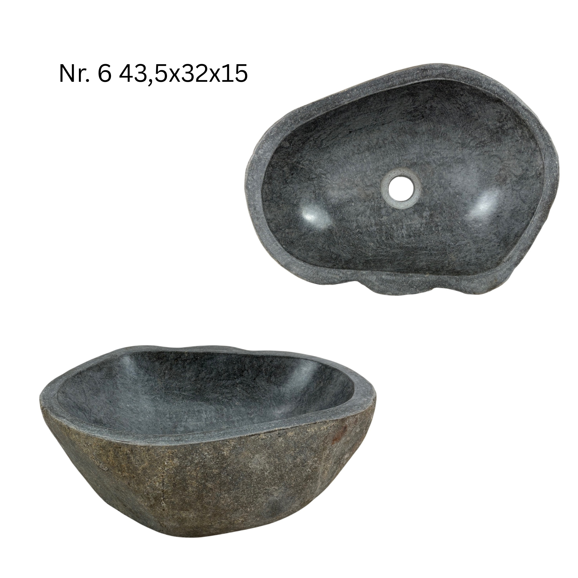 Naturstein Waschbecken - Badezimmer Toilette Aufsatzwaschbecken Waschschale - Einzigartig - Findling Stein Massiv