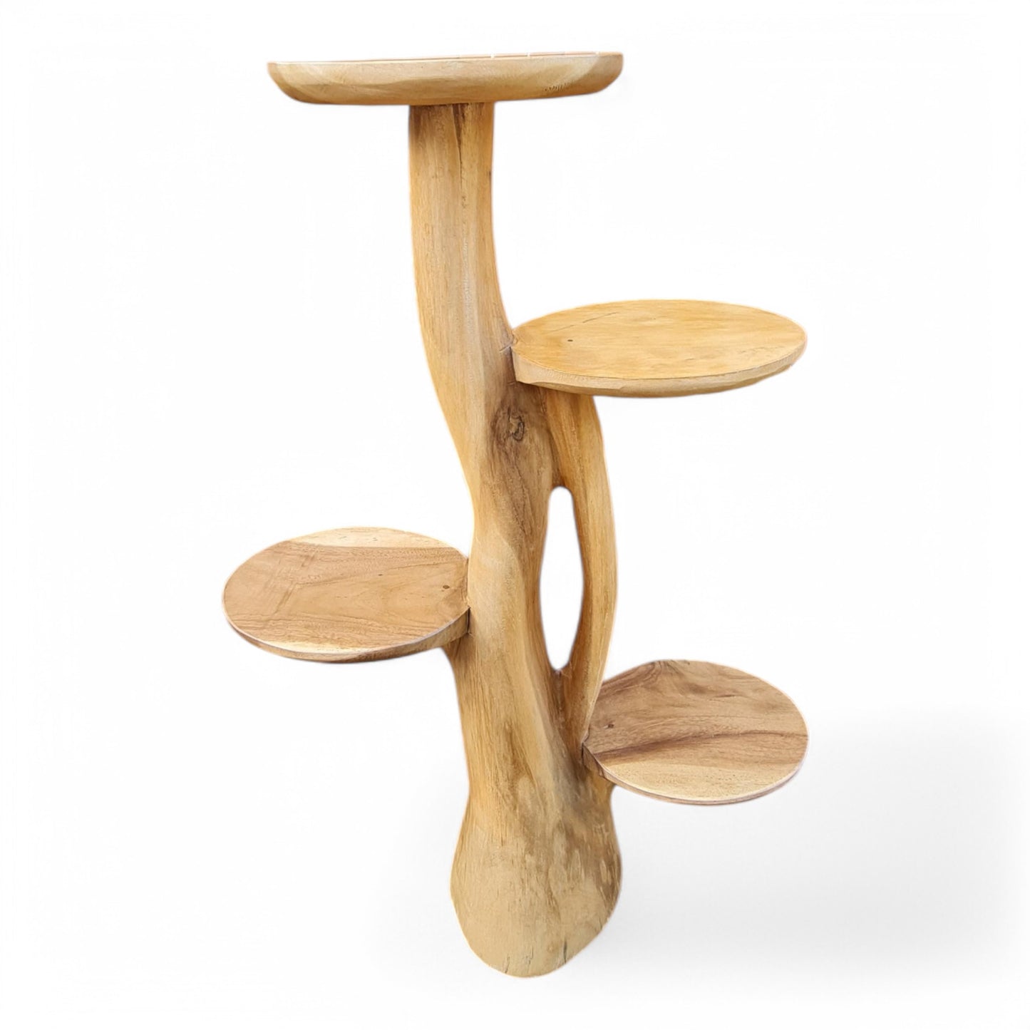 Teakholz-Regal – Natürliches Design mit einzigartiger Holzmaserung – Vielseitiges Wohnaccessoire für Pflanzen, Bücher & Deko – Verschiedene Größen