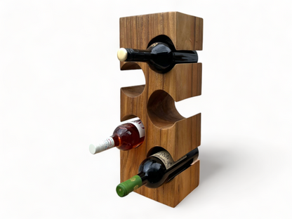 Weinregal Massiv - Küchen Wohnzimmer Deko Weinhalter - Handgefertigt Edel Hochwertig - Eckig aus Suarholz - 50/70/100x19,5x14,5 cm