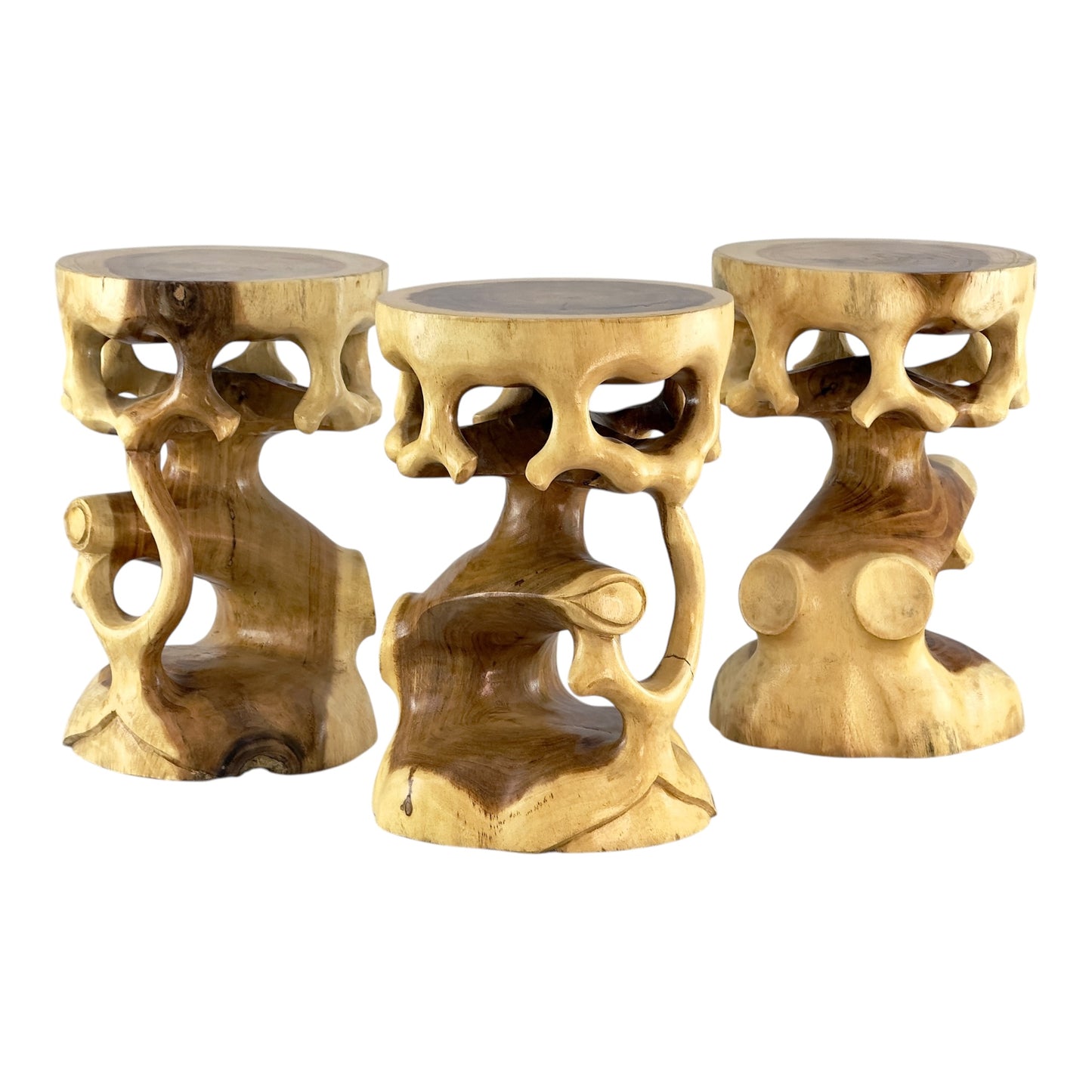 Wooden stool round natural wood stool furniture approx. 40 cm flower stool solid unique side table storage table