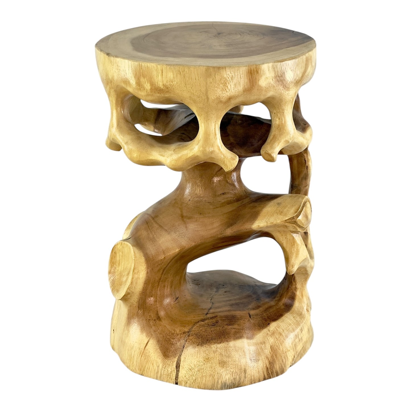 Wooden stool round natural wood stool furniture approx. 40 cm flower stool solid unique side table storage table