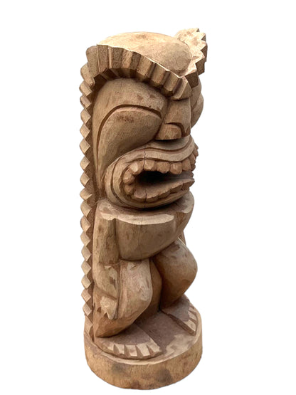 Tiki Figur - Garten Innenbereich Deko - Handgeschnitzte Exotische Skulptur - Palmen Holz - 50x19x19 cm
