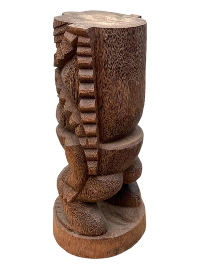 Tiki Figur - Garten Innenbereich Deko - Handgeschnitzte Exotische Skulptur - Palmen Holz - 50x19x19 cm