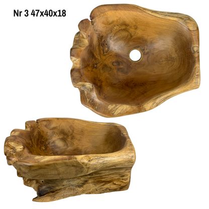 Burl Wood Sink - Bathroom - Handmade Natural Accents - Teak Root - Various Sizes