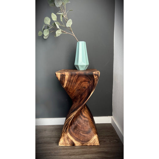 Holzhocker - Edler Beistelltisch Holz - Holz Hocker - Handgefertigter Beistelltisch aus Holz - 50x28x28cm