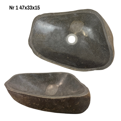Natural stone washbasin - bathroom toilet countertop washbasin wash bowl - unique - boulder stone solid 